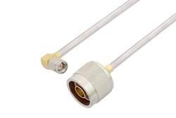 PE37598 - SMA Male Right Angle to N Male Cable Using PE-SR402AL Coax