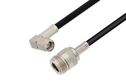 PE3785 - SMA Male Right Angle to N Female Cable Using RG223 Coax