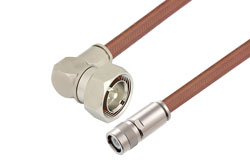 PE37889/HV - 7/16 DIN Male Right Angle to C Male Cable Using RG393 Coax