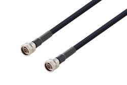 PE37942/HS - N Male to N Male Low Loss Cable Using PE-C400 Coax with HeatShrink
