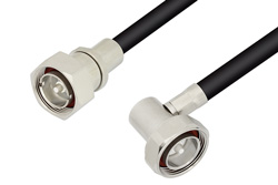 PE37959 - 7/16 DIN Male to 7/16 DIN Male Right Angle Cable Using PE-C600 Coax