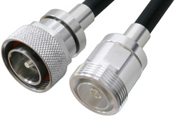 PE37962 - 7/16 DIN Male to 7/16 DIN Female Cable Using PE-C400 Coax