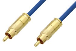 PE38133/BL - 75 Ohm RCA Male to 75 Ohm RCA Male Cable Using 75 Ohm PE-B159-BL Blue Coax