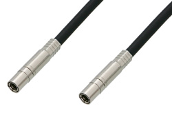 PE38139/BK - 75 Ohm Mini SMB Plug to 75 Ohm Mini SMB Plug Cable Using 75 Ohm PE-B159-BK Black Coax