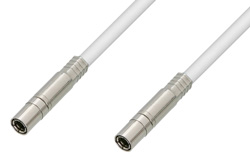 PE38139/WH - 75 Ohm Mini SMB Plug to 75 Ohm Mini SMB Plug Cable Using 75 Ohm PE-B159-WH White Coax