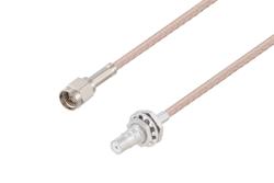 PE38162 - SMA Male to QMA Female Bulkhead Cable Using RG316-DS Coax