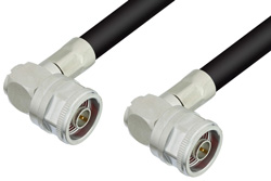 PE38194LF - N Male Right Angle to N Male Right Angle Cable Using PE-C400 Coax , LF Solder