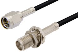 PE38240 - SMA Male to SMA Female Bulkhead Cable Using PE-C100-LSZH Coax