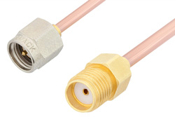 PE3824LF - SMA Male to SMA Female Cable Using RG405 Coax, RoHS