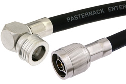 PE38491 - N Male to QN Male Right Angle Cable Using RG213 Coax