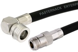 PE38495 - N Female to QN Male Right Angle Cable Using RG213 Coax