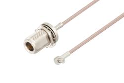PE38511 - N Female Bulkhead to MCX Plug Right Angle Cable Using RG316-DS Coax