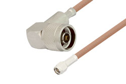 PE3870 - SMA Male to N Male Right Angle Cable Using RG400 Coax