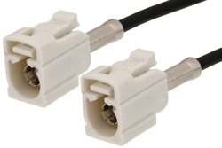 PE38746B - White FAKRA Jack to FAKRA Jack Cable Using PE-C100-LSZH Coax