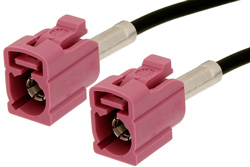 PE38750H - Violet FAKRA Jack to FAKRA Jack Cable Using RG174 Coax