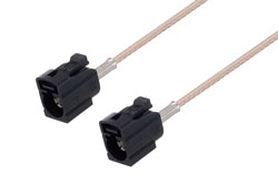 PE38754ALF - Black FAKRA Jack to FAKRA Jack Cable Using RG316 Coax , LF Solder