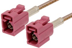 PE38754H - Violet FAKRA Jack to FAKRA Jack Cable Using RG316 Coax