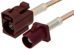 PE38756D - Bordeaux FAKRA Plug to FAKRA Jack Cable Using RG316 Coax