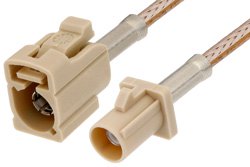 PE38756I - Beige FAKRA Plug to FAKRA Jack Cable Using RG316 Coax
