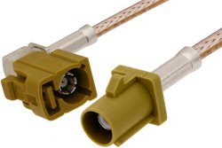 PE38757K - Curry FAKRA Plug to FAKRA Jack Right Angle Cable Using RG316 Coax