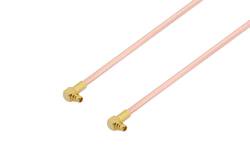 PE38763 - MMCX Plug Right Angle to MMCX Plug Right Angle Cable Using PE-SR047FL Coax