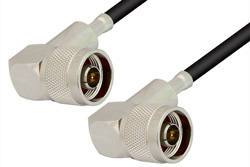 PE3882LF - N Male Right Angle to N Male Right Angle Cable Using RG223 Coax, RoHS