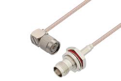PE38898 - TNC Male Right Angle to TNC Female Bulkhead Cable Using RG316-DS Coax