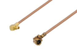 PE39078 - UMCX Plug to MMCX Plug Right Angle Cable Using RG178 Coax