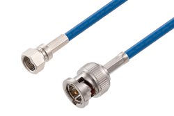 PE39260/BL - 75 Ohm SMC Plug to 75 Ohm BNC Male Cable Using 75 Ohm PE-B159-BL Blue Coax