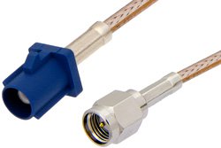 PE39343C - SMA Male to Blue FAKRA Plug Cable Using RG316 Coax