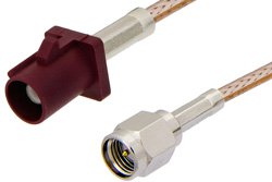 PE39343D - SMA Male to Bordeaux FAKRA Plug Cable Using RG316 Coax