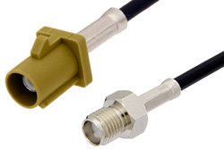 PE39344K - SMA Female to Curry FAKRA Plug Cable Using PE-C100-LSZH Coax