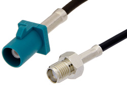 PE39344Z - SMA Female to Water Blue FAKRA Plug Cable Using PE-C100-LSZH Coax