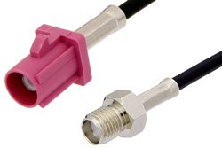 PE39345H - SMA Female to Violet FAKRA Plug Cable Using RG174 Coax