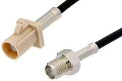 PE39345I - SMA Female to Beige FAKRA Plug Cable Using RG174 Coax