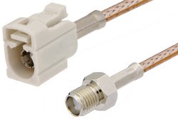 PE39351B - SMA Female to White FAKRA Jack Cable Using RG316 Coax