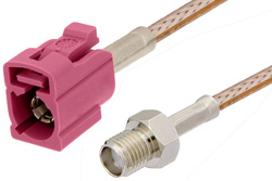 PE39351H - SMA Female to Violet FAKRA Jack Cable Using RG316 Coax