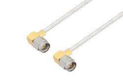 PE39416/PH90 - SMA Male Right Angle to SMA Male Right Angle Cable Using PE-SR405FL Coax with 90 Deg. Clock