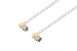 PE39424/PH90 - SMA Male Right Angle to SMA Male Right Angle Cable Using PE-SR402FL Coax with 90 Deg. Clock