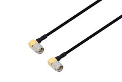 PE39438/PH90 - SMA Male Right Angle to SMA Male Right Angle Cable Using PE-SR402FLJ Coax with 90 Deg. Clock