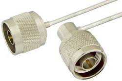N Male to N Male Right Angle Precision Cable Using PE-SR405FL Coax, RoHS