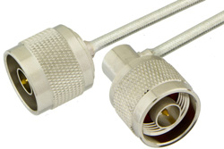 PE39453 - N Male to N Male Right Angle Semi-Flexible Precision Cable Using PE-SR402FL Coax, LF Solder, RoHS