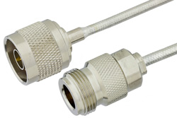 N Male to N Female Precision Cable Using PE-SR402FL Coax, RoHS
