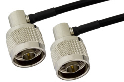 PE39466 - N Male Right Angle to N Male Right Angle Cable Using PE-SR402FLJ Coax