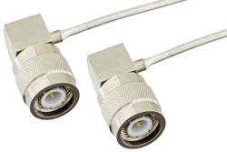 PE39472 - TNC Male Right Angle to TNC Male Right Angle Cable Using PE-SR405FL Coax