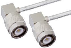PE39480 - TNC Male Right Angle to TNC Male Right Angle Cable Using PE-SR402FL Coax