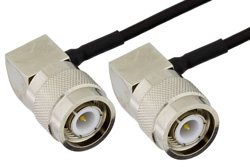 PE39486 - TNC Male Right Angle to TNC Male Right Angle Semi-Flexible Precision Cable Using PE-SR405FLJ Coax, LF Solder, RoHS