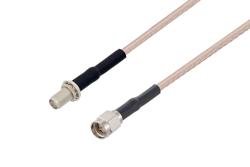 PE3973/HS - SMA Female Bulkhead to SMA Male Cable Using RG316-DS Coax with HeatShrink