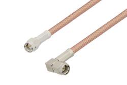 PE3976 - SMA Male to SMA Male Right Angle Cable Using PE-P195 Coax