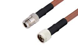 PE3977/HS - N Female to N Male Cable Using RG393 Coax with HeatShrink
